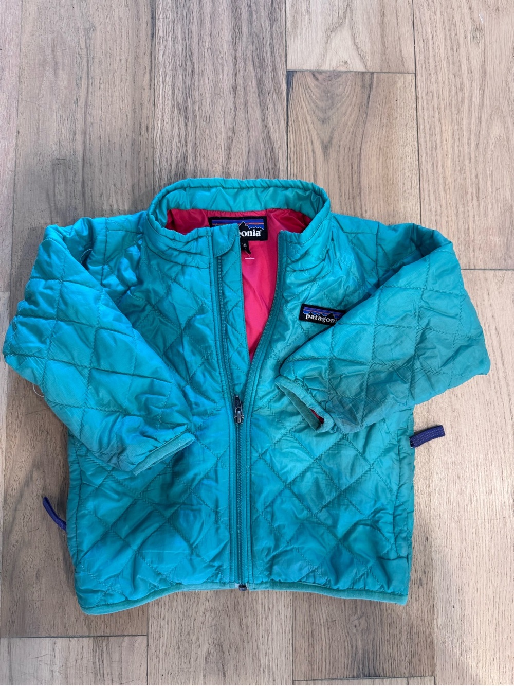 Patagonia Turquoise Quilted Jacket - Lightweight Puff Layer Girls 12-18 mts